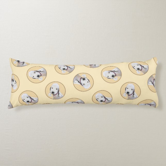 Cojín Bedlington Terrier Pintura Arenosa Color Perro Art (Anverso)