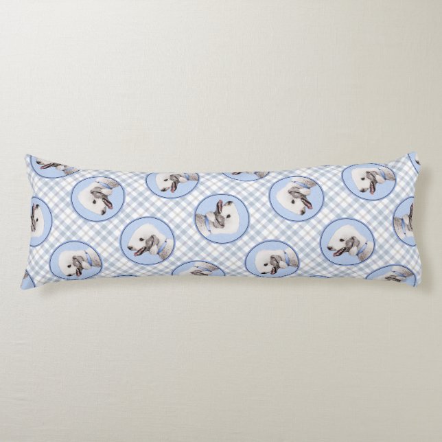 Cojín Bedlington Terrier Pintura Arenosa Color Perro Art (Anverso)