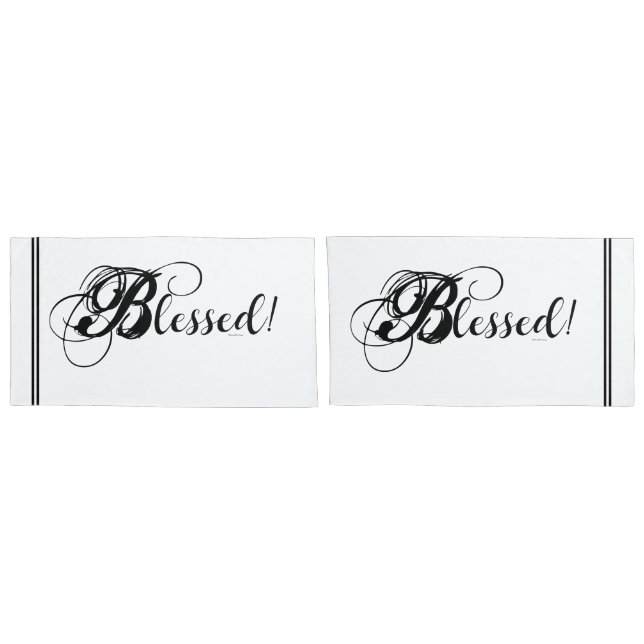 Cojín ¡Bendito! Juego de funda de almohada (Blanco/Negro (Reverso-Set)
