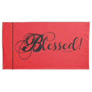 Cojín ¡Bendito! Juego de funda de almohada (rojo)