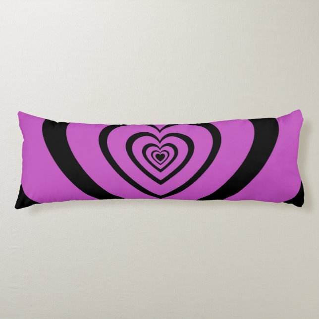 Cojín Black Purple Hypnotic Heart Love Pattern (Anverso)