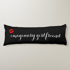 Cojín Black with Red Kiss Lips Imaginary Girlfriend