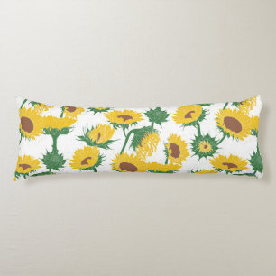 Cojín Bloque de madera Imprimir amarillo girasol