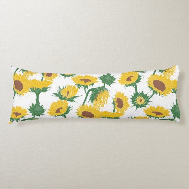 Cojín Bloque de madera Imprimir amarillo girasol (Anverso)
