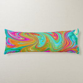 Cojín Blue, Naranja y Hot Pink Groovy Resumen retro