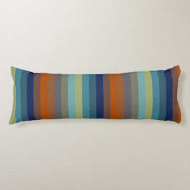 Cojín Blue, orange, green, yellow and gray stripes