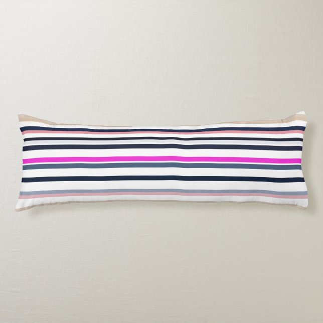 Cojín Blue Pink and Sand Stripes (Anverso)