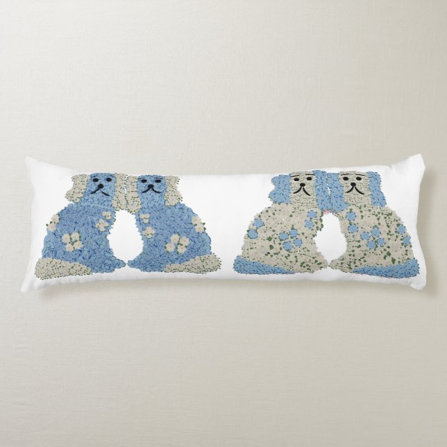 Cojín Blue Staffordshire Dogs Ginger Jars Lumbar (Anverso)