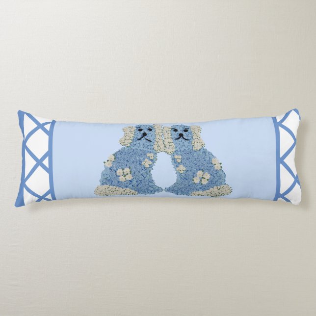 Cojín Blue Staffordshire Dogs Ginger Jars Lumbar (Anverso)