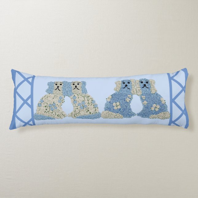 Cojín Blue Staffordshire Dogs Lumbar (Anverso)