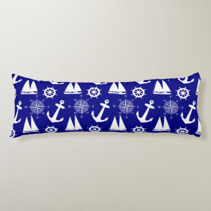 Cojín Blue White Nautical Coastal Boating