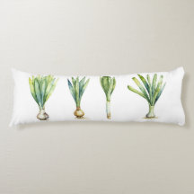 Body Pillow with Spring Onion Illustration