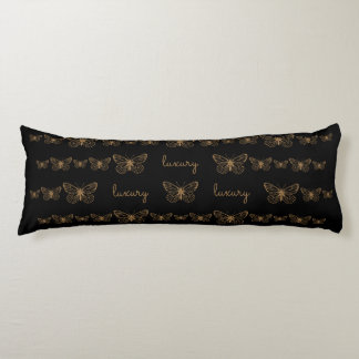 Cojín Bohemias Black Gold Butterflies Body Pillow