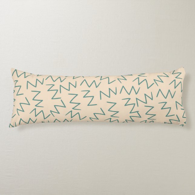 Cojín Boho Blue Cream Zig Zag Estilo (Anverso)