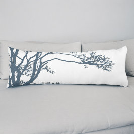 Cojín Boho de árbol único azul