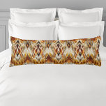 Cojín Boho moderno Neutral Naranja marrón Ikat Tribal<br><div class="desc">Neutros cálidos Boho Moderno Naranja marrón Ikat Patrón tribal Largo Pillow Cuerpo</div>