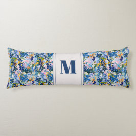Cojín Boho Reversible Resumen Arte Floral Monogramado