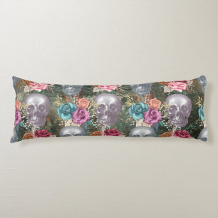 Cojín Boho Skull con flores