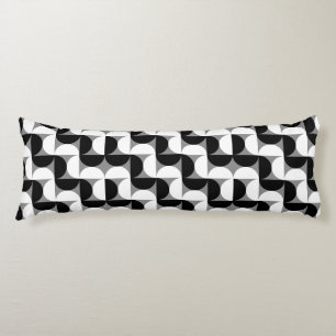 Cojín Bolas de patrón del siglo medio blanco negro