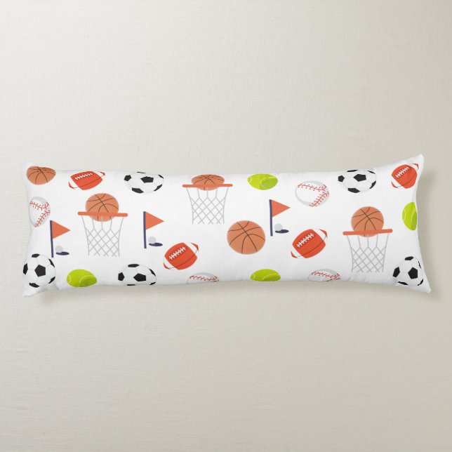 Cojín Bolas deportivas blancas Colección de objetos Pill (Reverso)