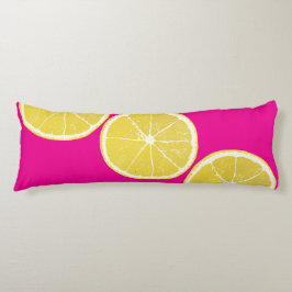 Cojín Bold Lemon Slice on Pink Body Pillow