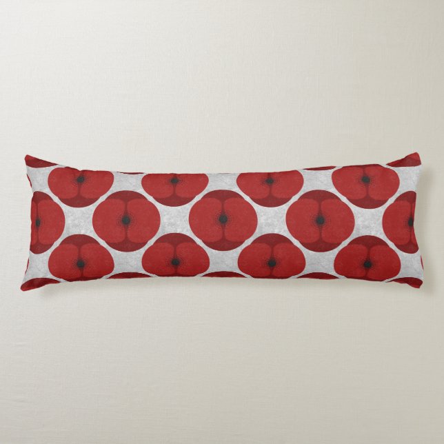Cojín Bold Minimalist Poppy Textured Floral Red (Anverso)