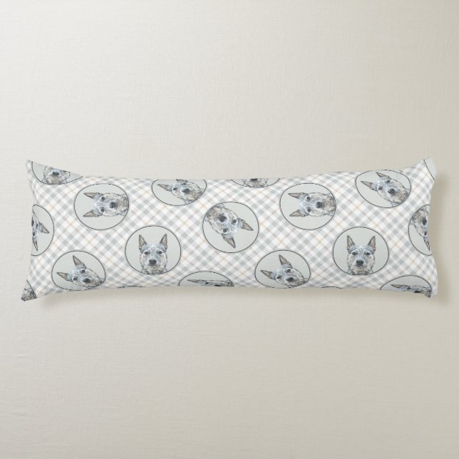 Cojín Bovinos australianos Perro Azul Heeler Arte Perro  (Anverso)