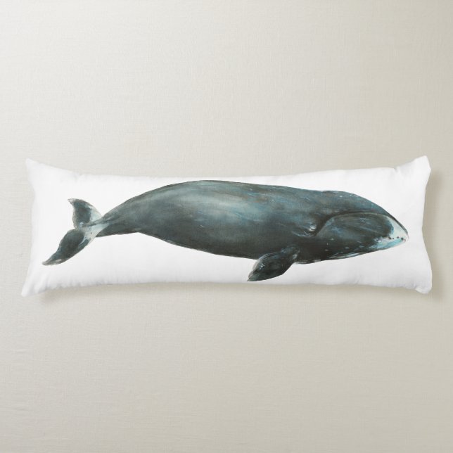 Cojín Bowhead Whale Watercolor illustration (Anverso)