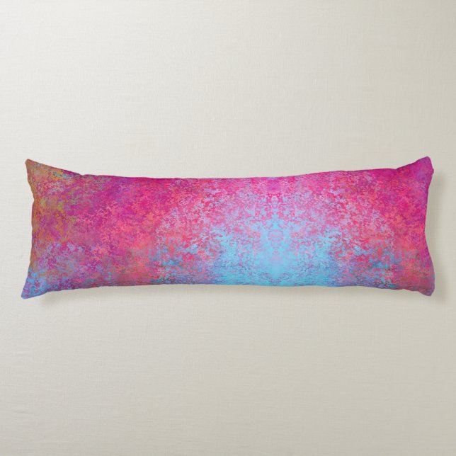 Cojín Brillante Magenta Sunset Abstract Acrylon Pour (Anverso)