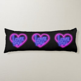 Cojín Brillante Neon Look Pink Blue Valentine Heart