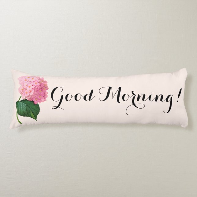 Cojín Buenos días Pink Hydrangea Body Pillow (Anverso)