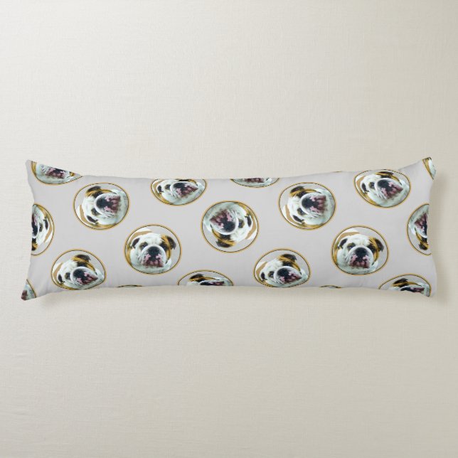 Cojín Bulldog Pintura de arte de perro Mascota inglés ro (Anverso)