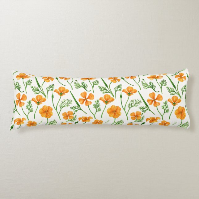 Cojín Cachorros de California, flores de verano, volunta (Anverso)