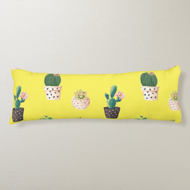 Cojín Cactus exitosos de danza verde en ollas (Anverso)