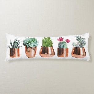 Cojín Cactus & Succulens en ollas de oro Rosa