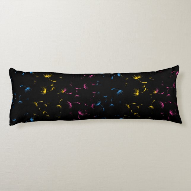 Cojín Caer en las semillas de Dandelion Orgullo Pansexua (Reverso)