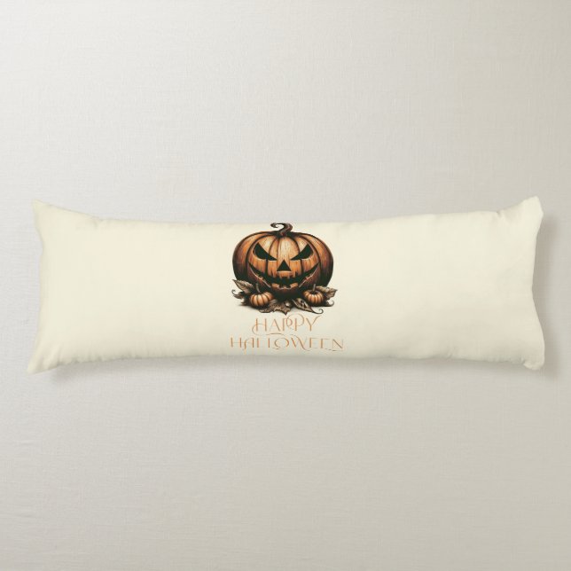 Cojín Calabaza de Halloween feliz (Anverso)