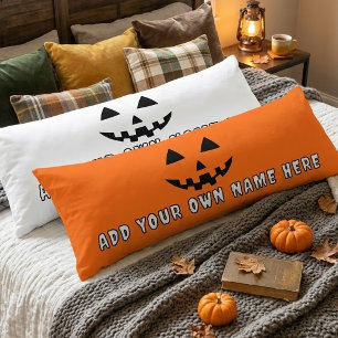 Cojín Calabaza Naranja Personalizada de Halloween con Tu