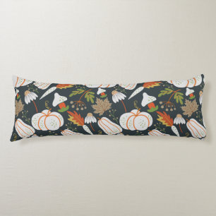 Cojín Calabaza sin soldadura patrón floral blanco y negr