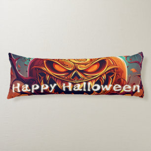 Cojín Calabaza siniestra de Halloween con murciélagos Ar