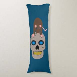 Cojín Calavera gótica y Rat Halloween