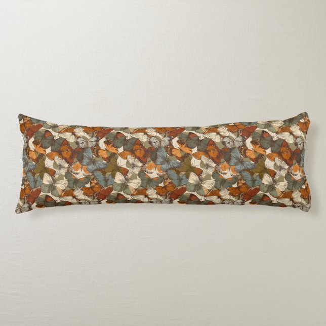 Cojín Camo Botánico de Mariposa Decoración Interior Vint (Anverso)