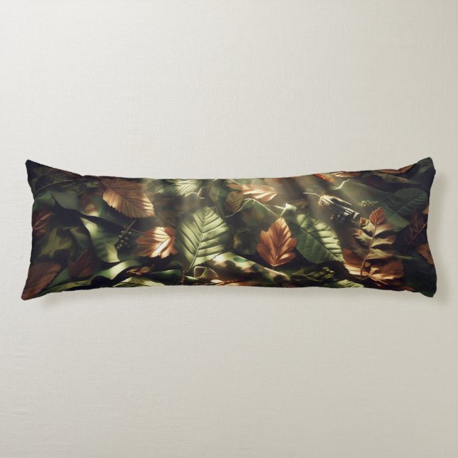 Cojín Camo Canopy - Un Tranquilo Escape Forestal (Anverso)