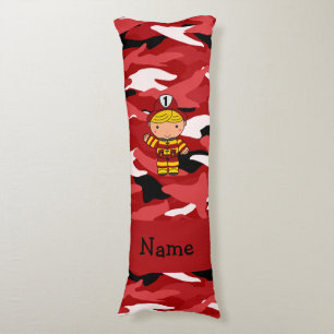 Cojín Camo conocido personalizado del rojo del bombero