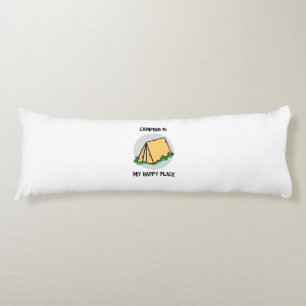 Cojín Camping es mi lugar feliz con una tienda de campa