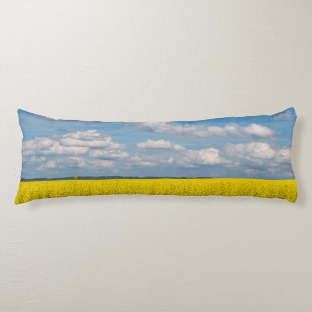 Cojín Campo Canola y nubes (Anverso)