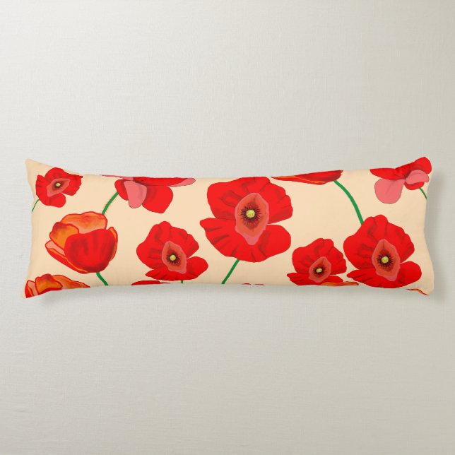Cojín Campo de la amapola roja (Anverso)
