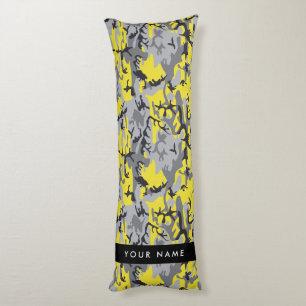 Cojín Camuflaje amarillo y gris Tu nombre personaliza