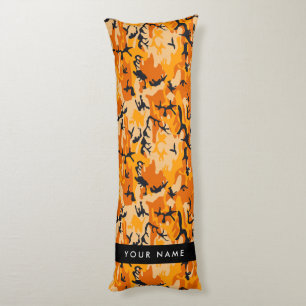 Cojín Camuflaje Naranja Personaliza tu nombre