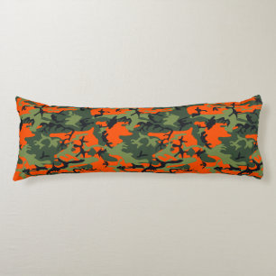 Cojín Camuflaje naranja y verde, militar, ejército